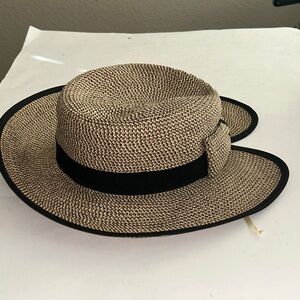 Scala Tan and Black Wide Brim Hat